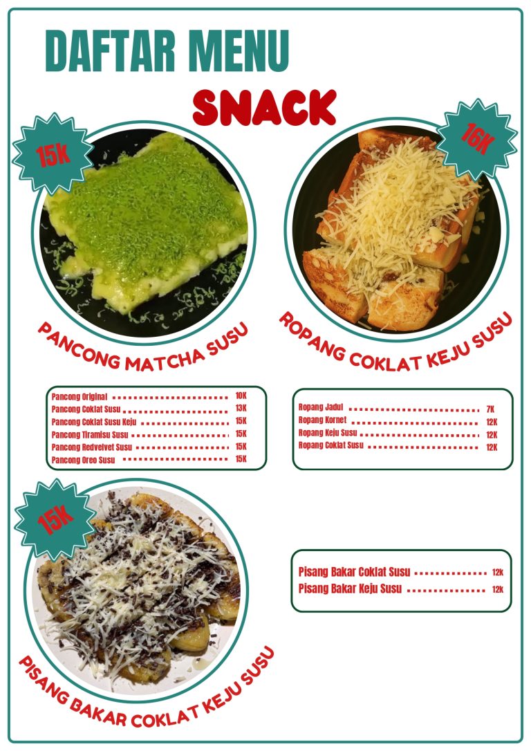 Daftar Menu Snack